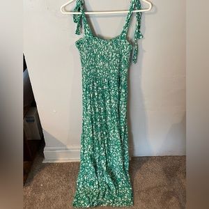 ZESICA Boho Spaghetti Strap Square Neck Ruffle A Line Maxi Dress,BrightGreen - M